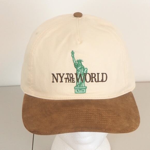 Kith & Kin Kith NY To The World Lady Liberty Cap FW22 Suede Snapback Hat NWOT - Picture 1 of 7